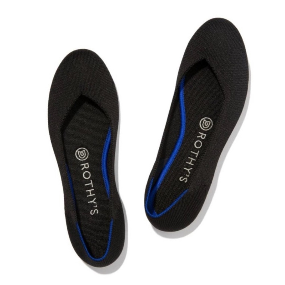 Rothy’s Black Knit Rounded Toe Flats in Size 7